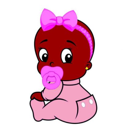 Painel Bebê Menina Negra de Laço 1